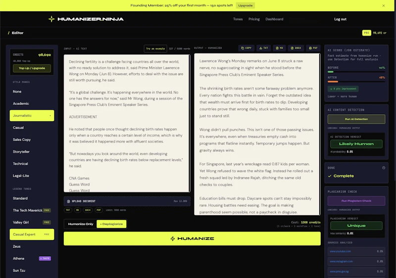 HumanizerNinja screenshot 1