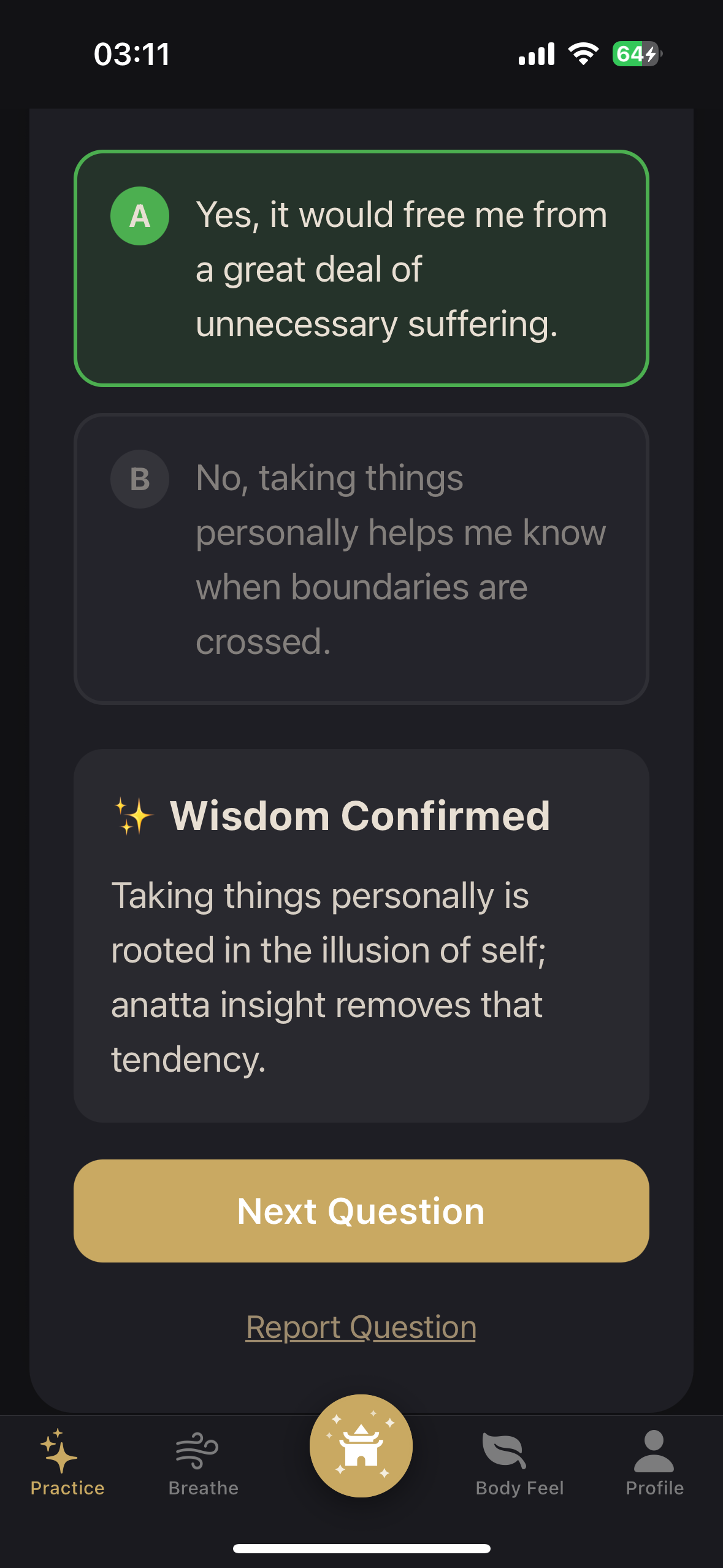 Choose Like Buddha - Screenshot 2 showing product features and functionality