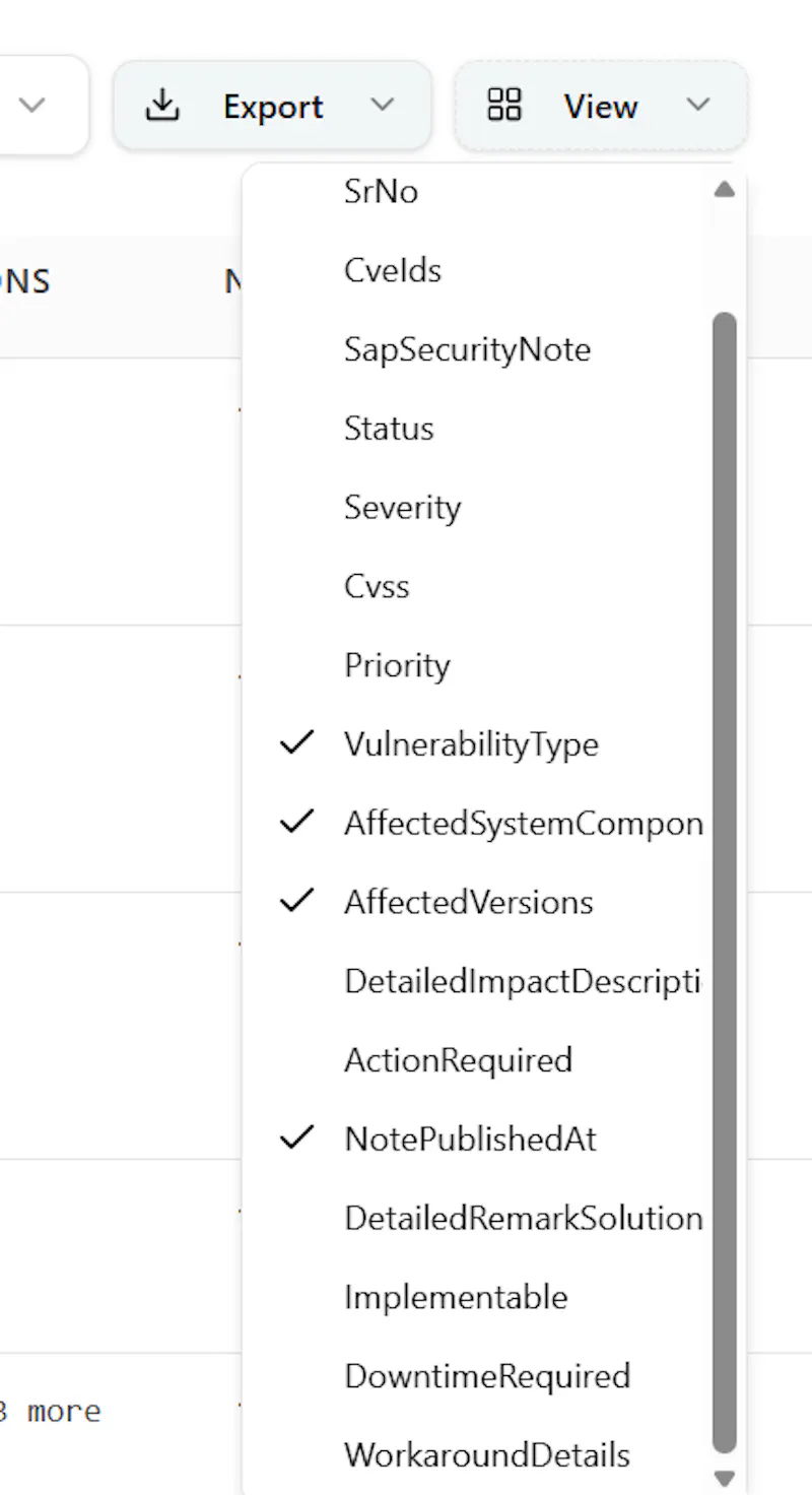 VulnMapper : SAP Vulnerability Mapping  screenshot 7