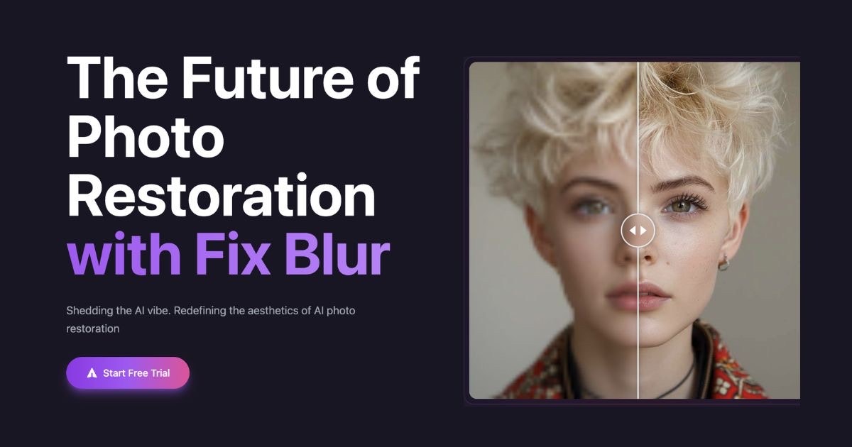 FixBlur - AI Photo Restoration - Main screenshot showing features and interface