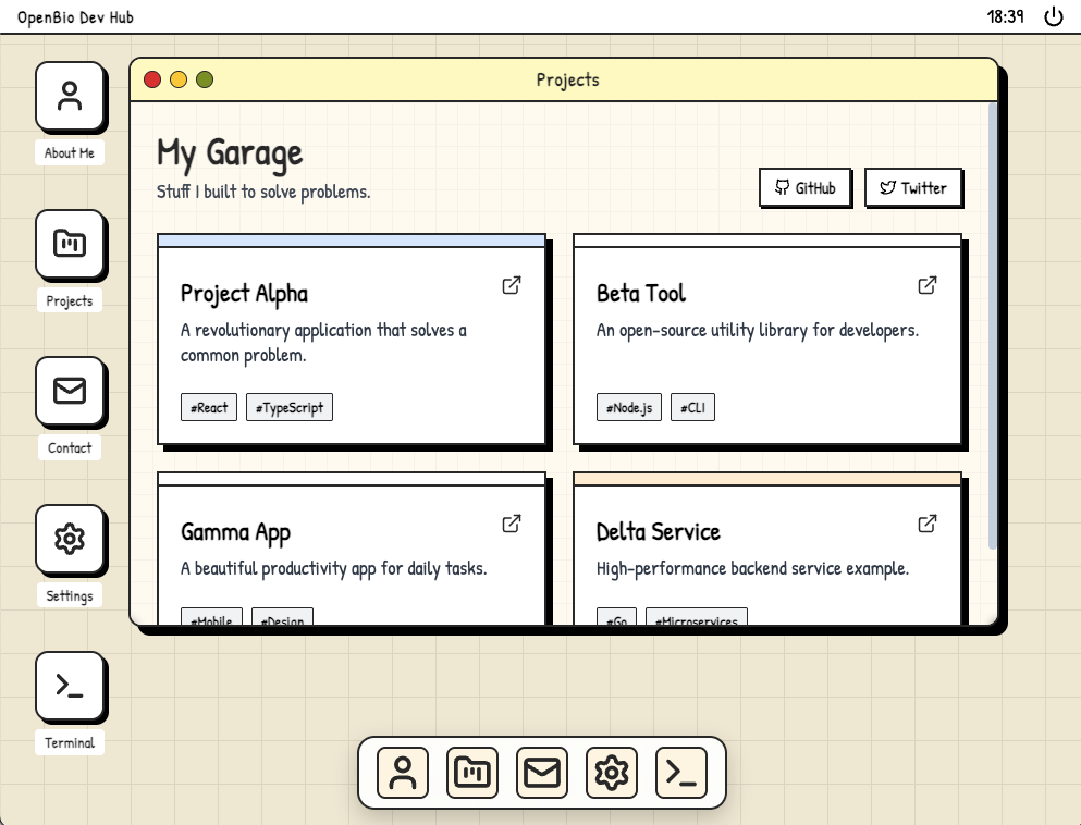 Open Bio Template - Screenshot 2 showing product features and functionality
