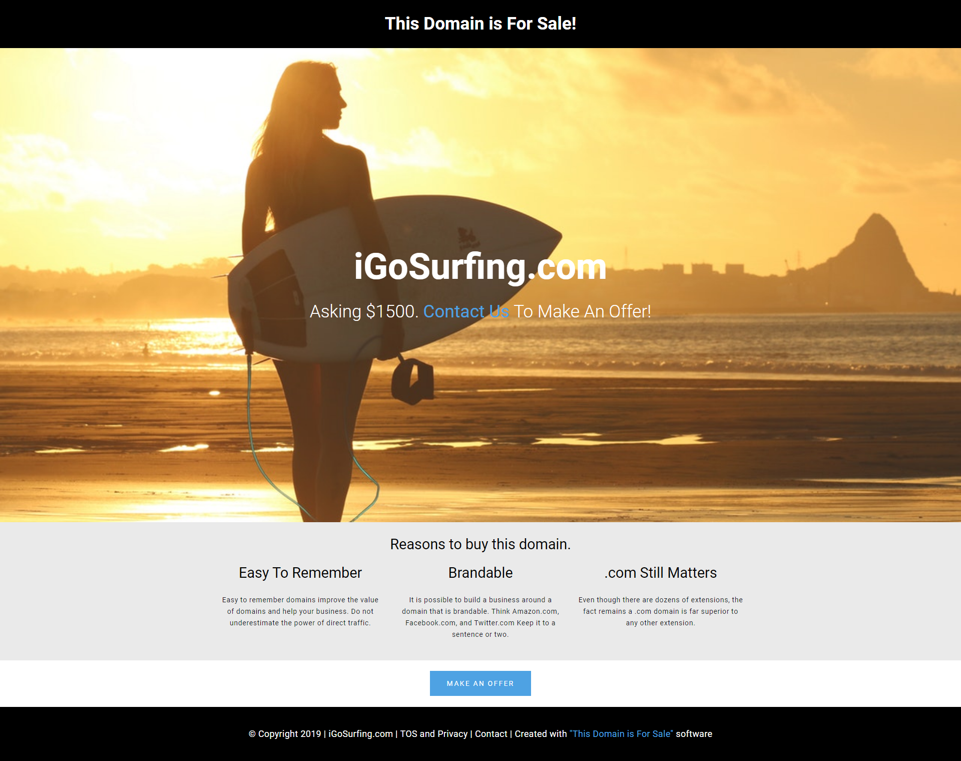 "This Domain is For Sale" Landing Pages gallery image