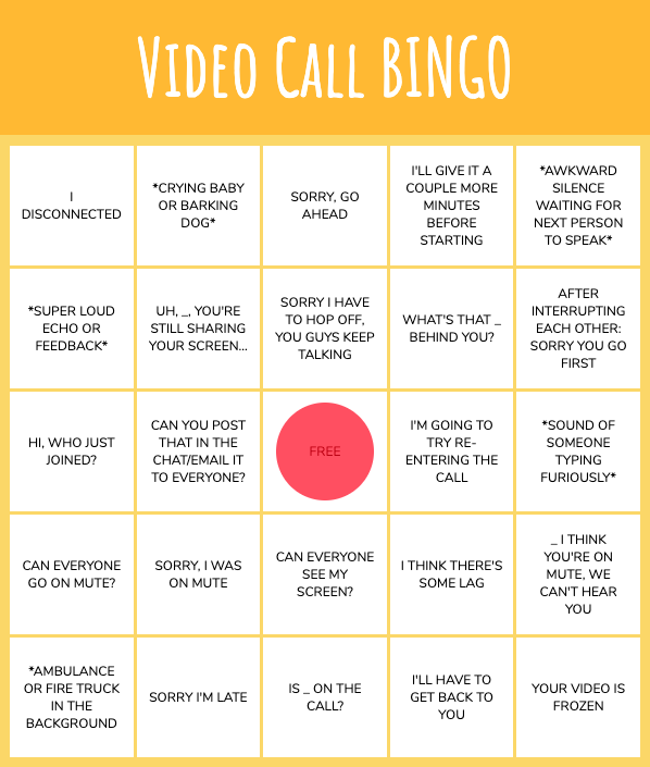 Video Call Bingo