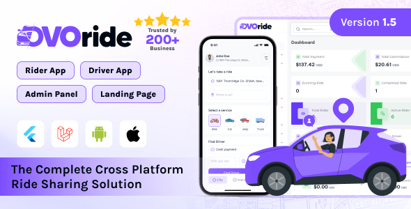 OvoRide – Complete Ride Sharing Solution screenshot 1