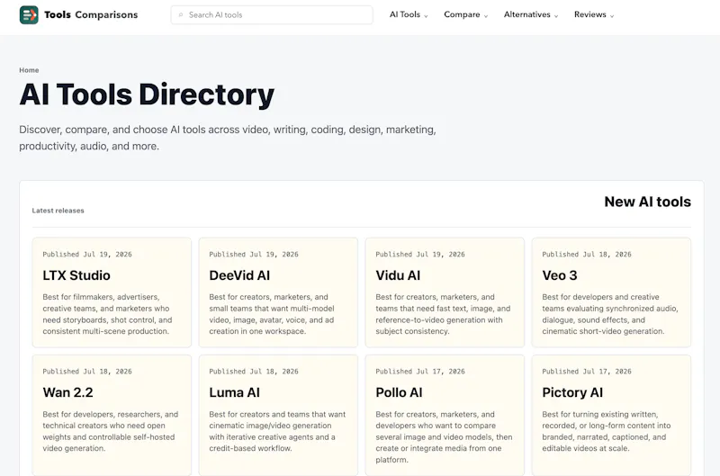 AI Tools Comparisons screenshot 2