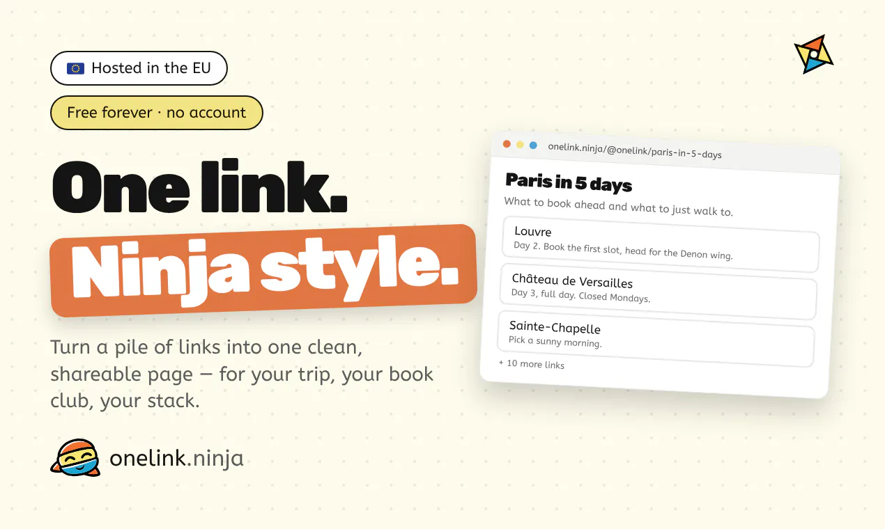 Onelink.ninja - Shareable link lists screenshot 1