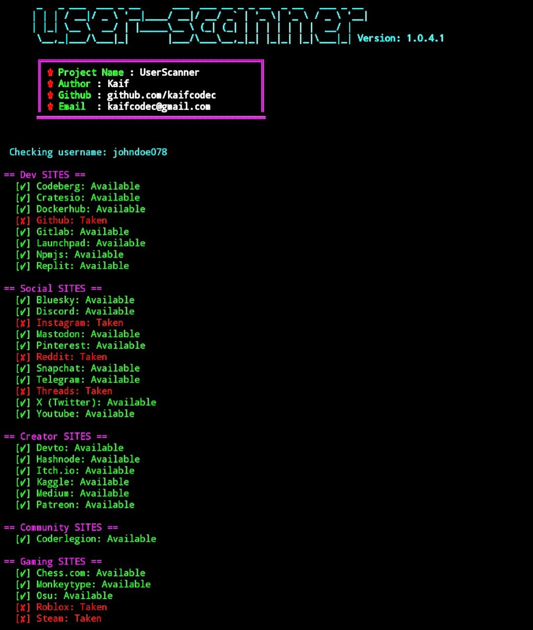UserScanner - Screenshot 2 showing product features and functionality