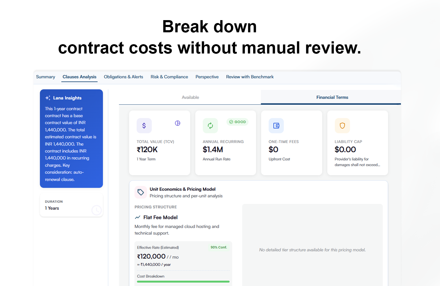 AI Contract Review - Screenshot 4 showing product features and functionality