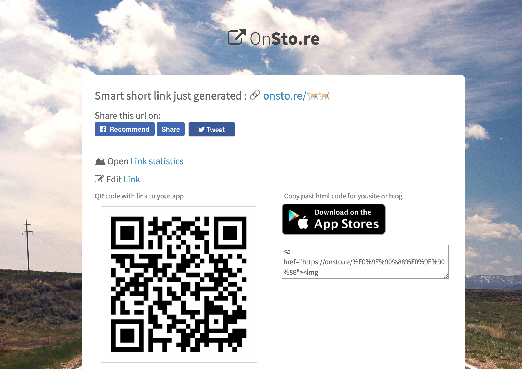 OnSto.re - smart URL shortener for app stores gallery image