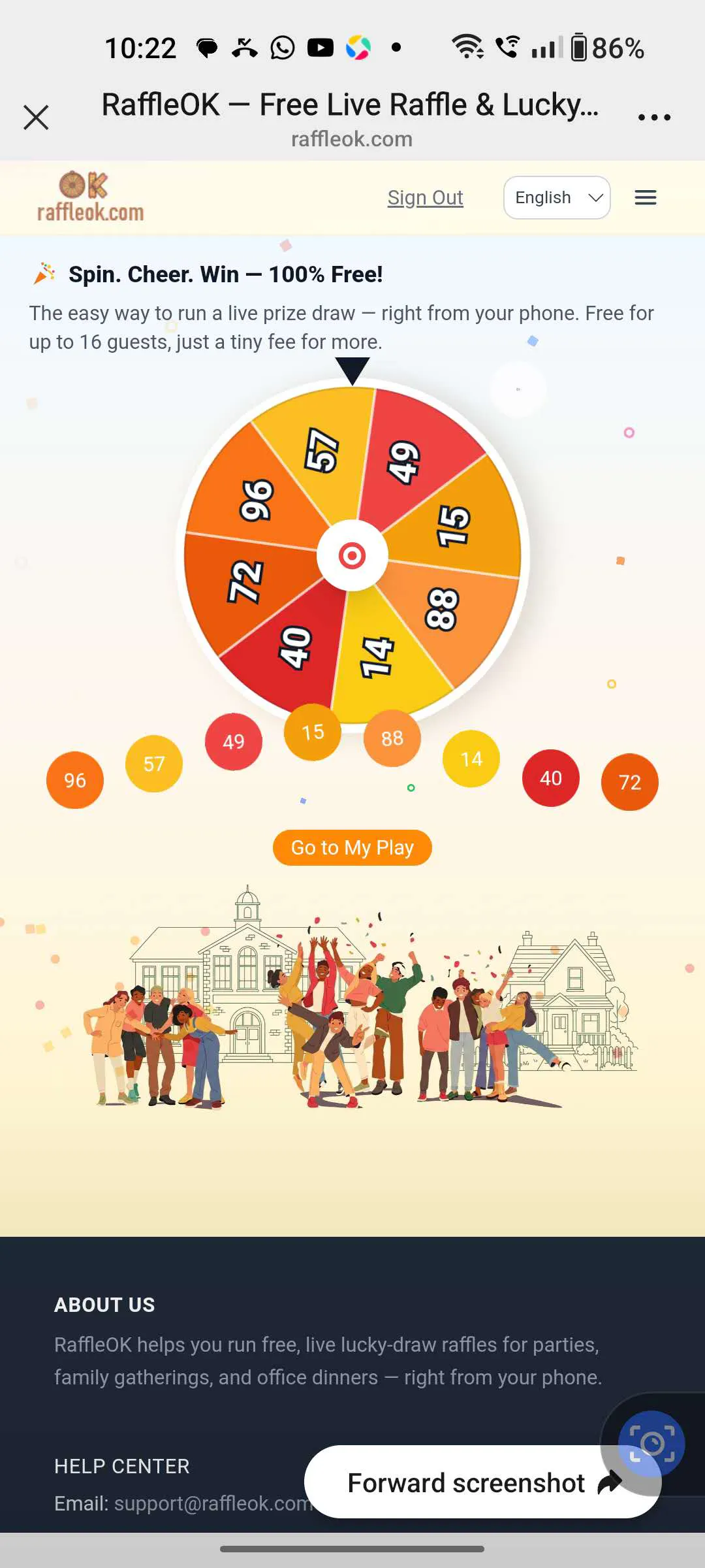 Free live raffle wheel & number draw  gallery image