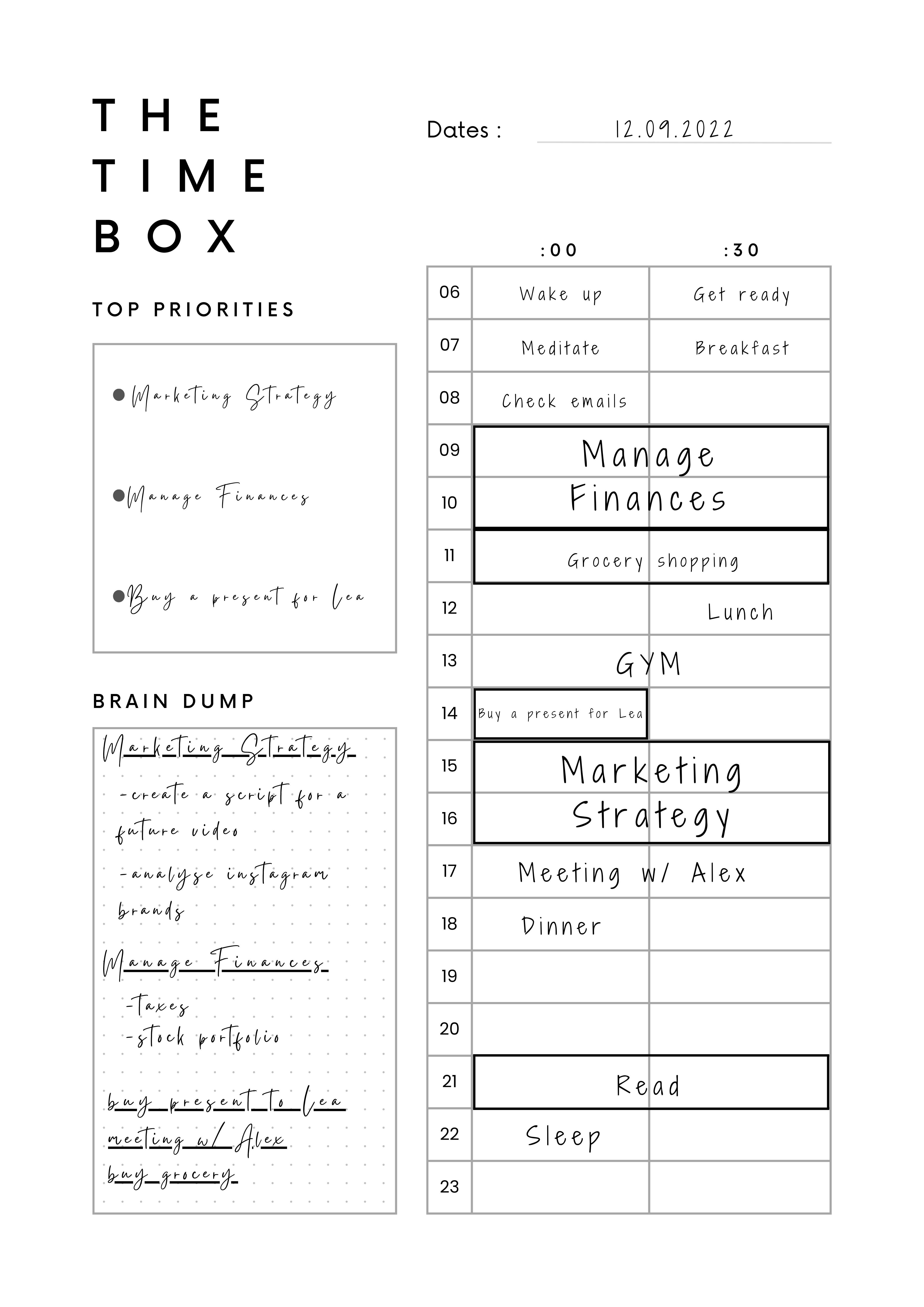 The Time Box - Pianificatore quotidiano - È noto che la boxe temporale aiuta immensamente con la produttività media 1