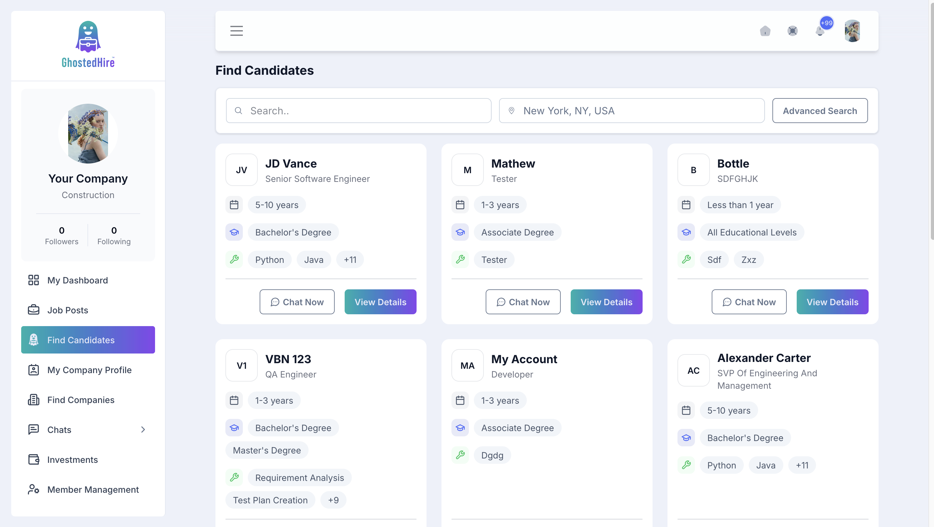 Média Fantôme - Recherche d'emploi et plate-forme de flux social avec des forums anonymes. 9