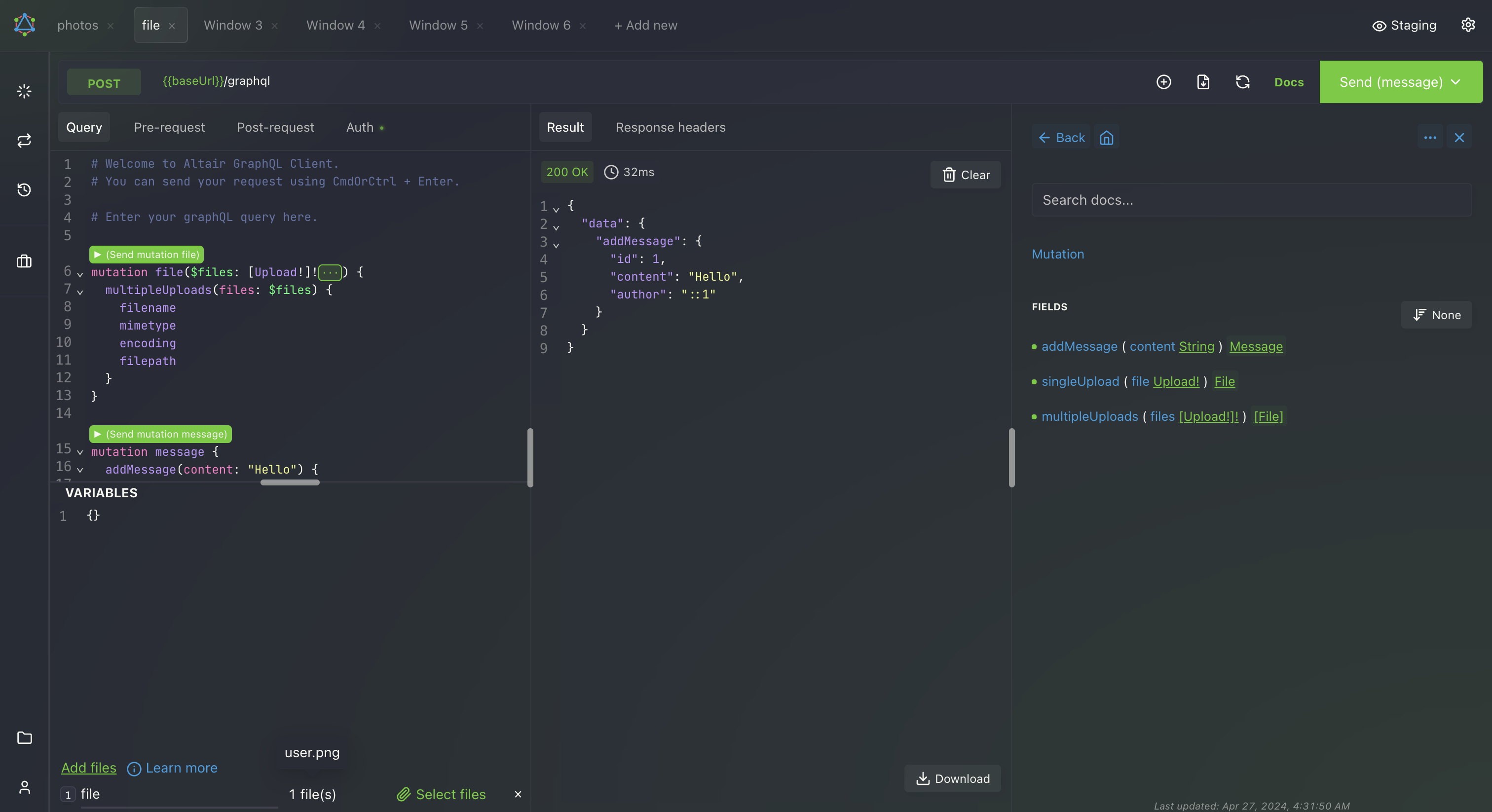 Altair GraphQL Client v7.0.0 медиа 1