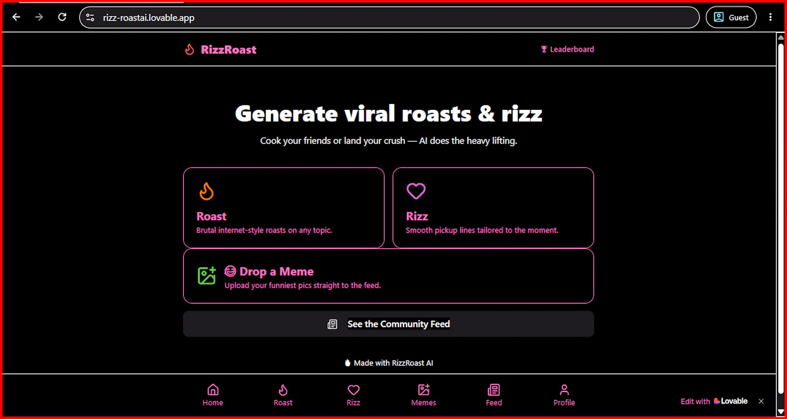 Rizz Roast AI screenshot 2