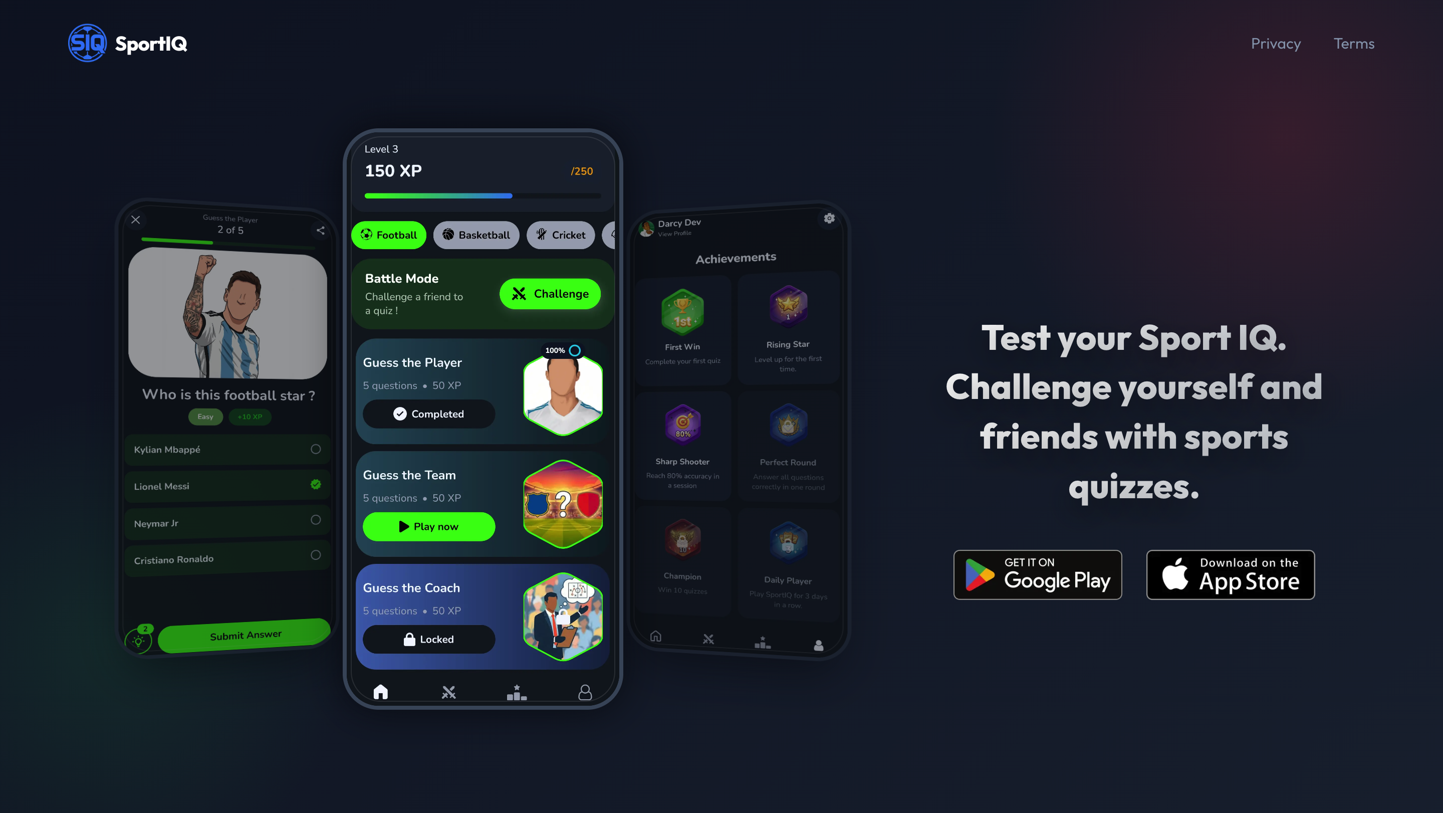 SportIQ - Trivia & Quiz Game - Main product screenshot demonstrating key features and user interface