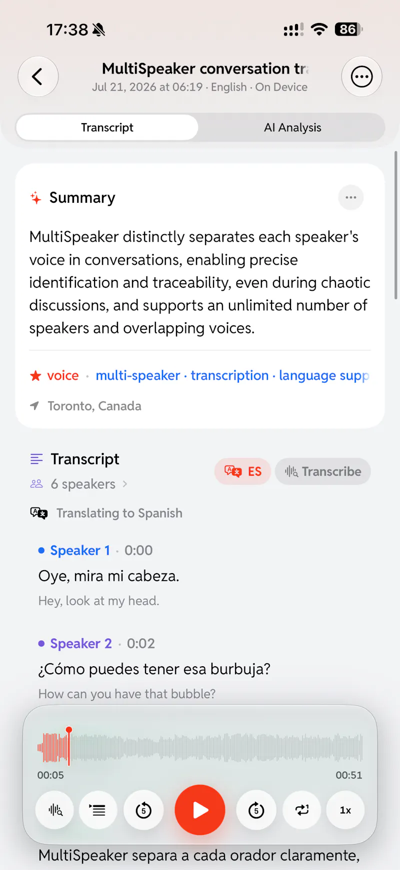 Live Transcriber screenshot 2