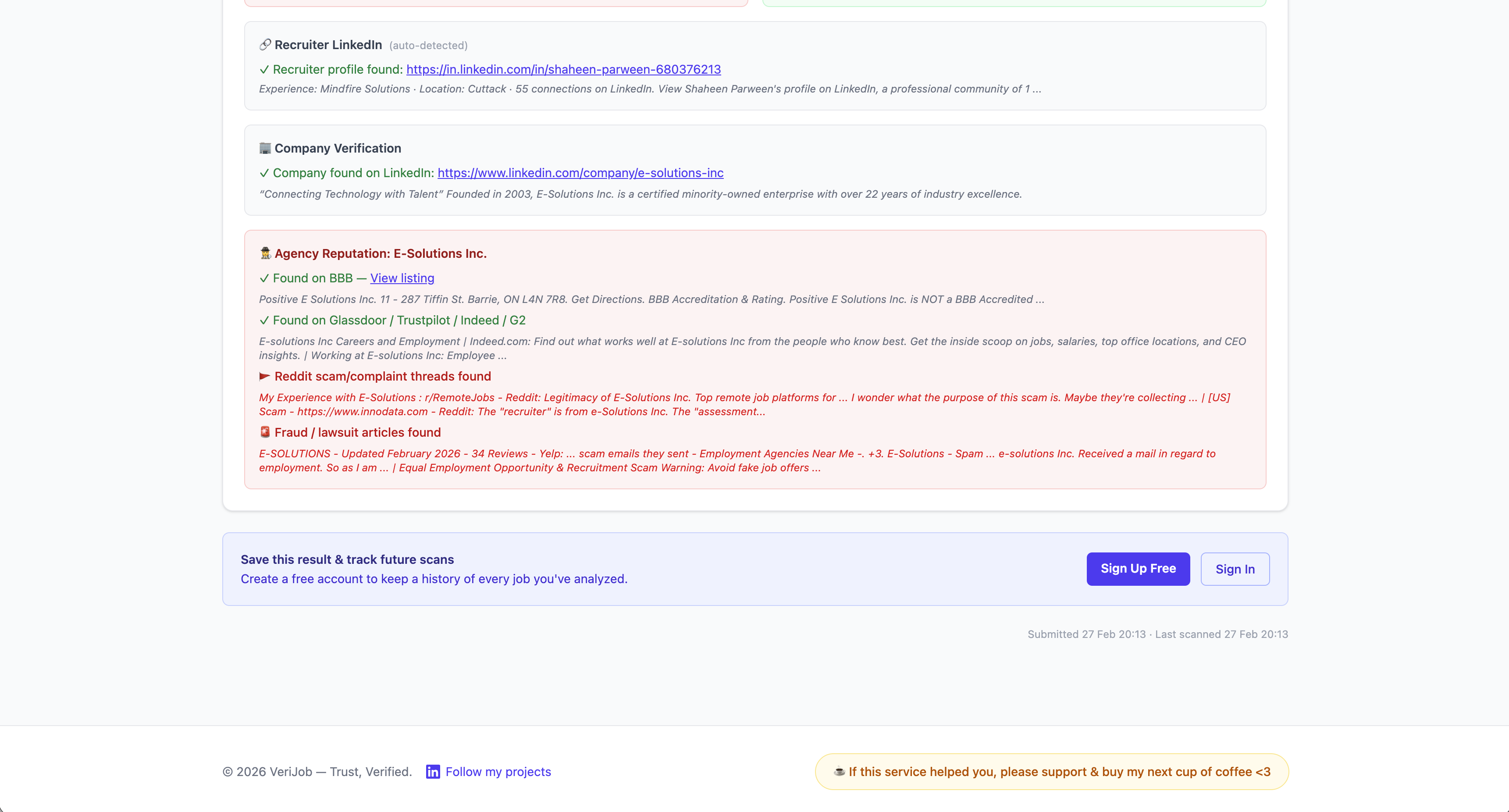 VeriJob - Screenshot 3 showing product features and functionality
