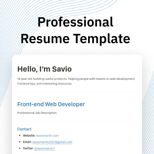 Professional Resume Notion Template