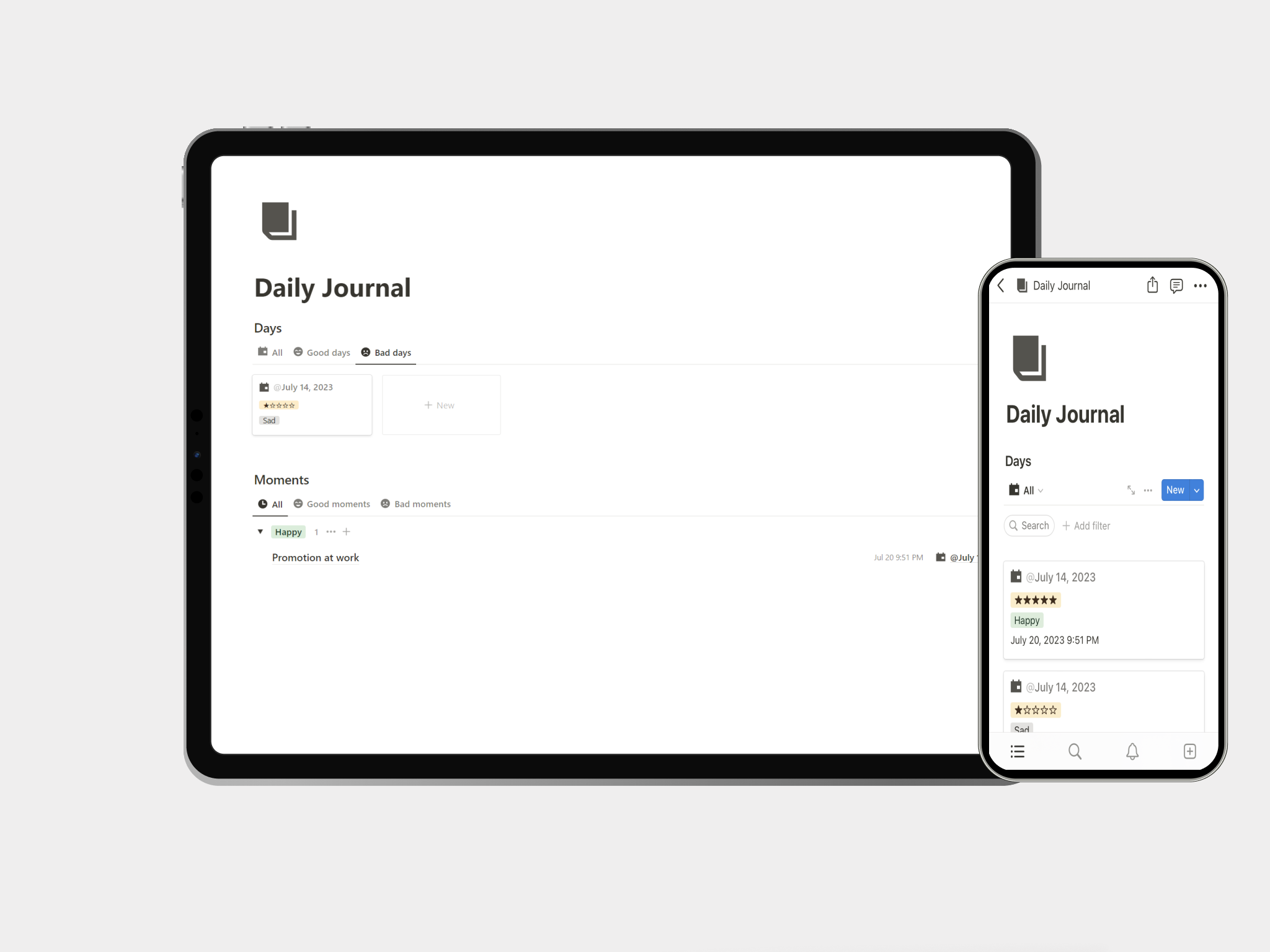Notion Daily Journal media 2