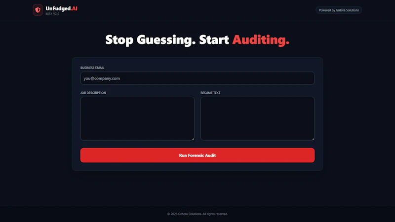 UnFudged AI - Resume Audit screenshot 2