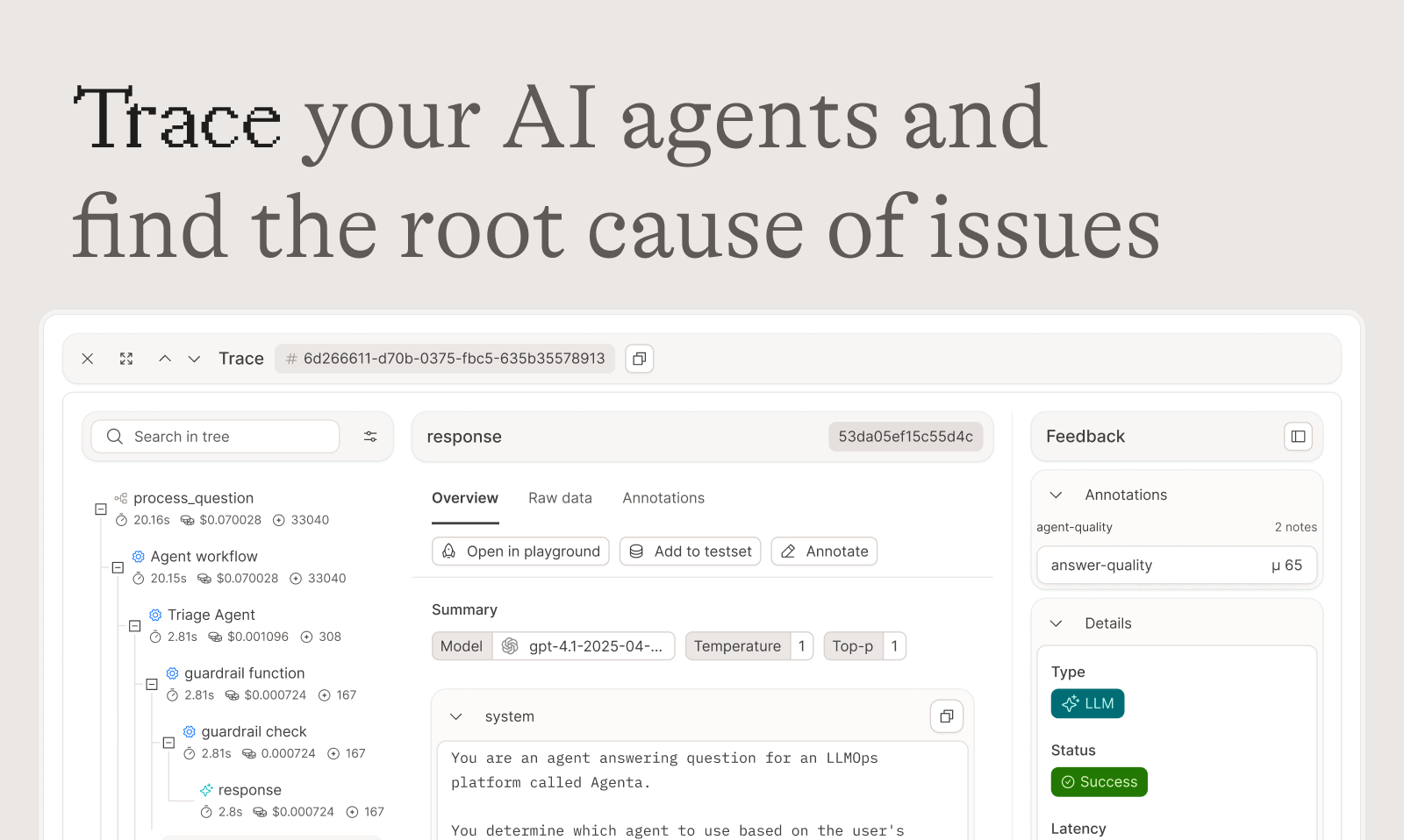 Agenta - Screenshot 5 showing product features and functionality