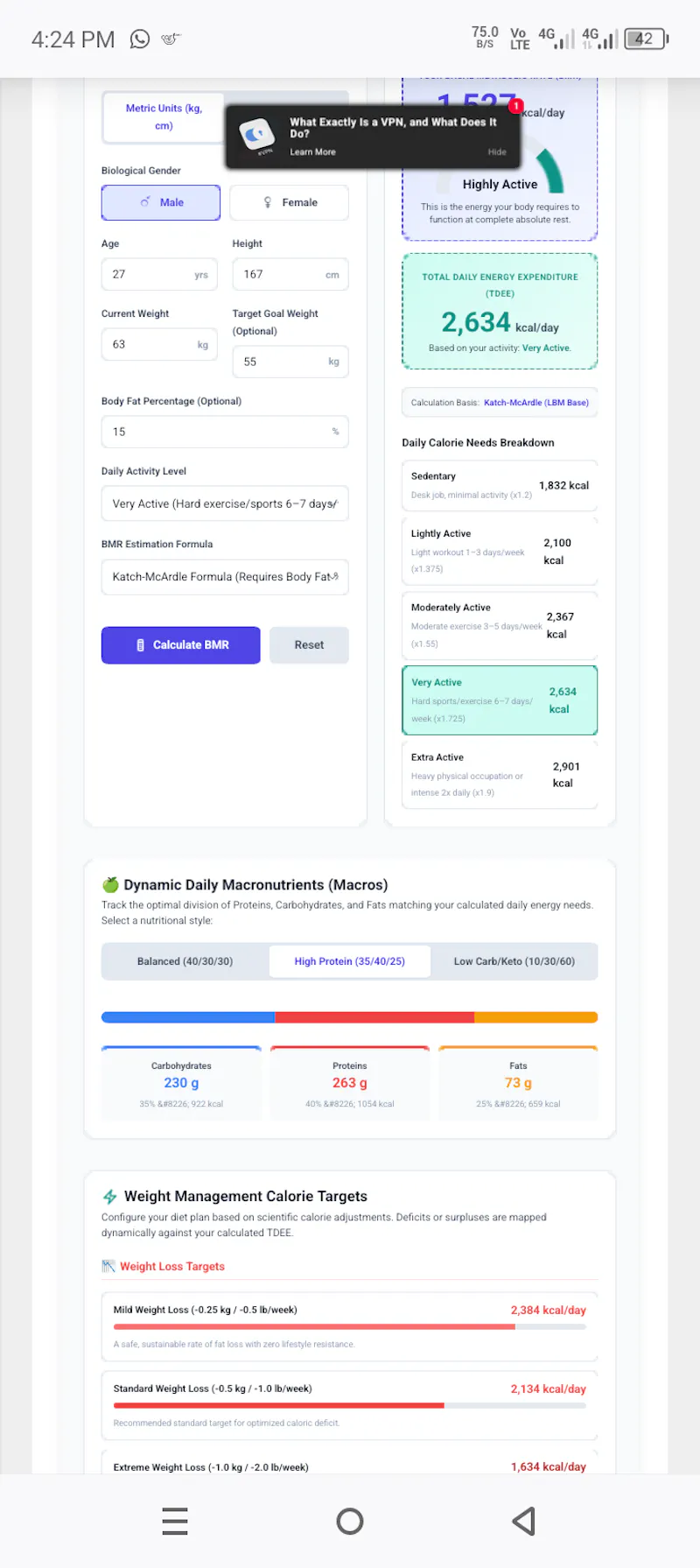 BMR Calculator 2026 screenshot 4