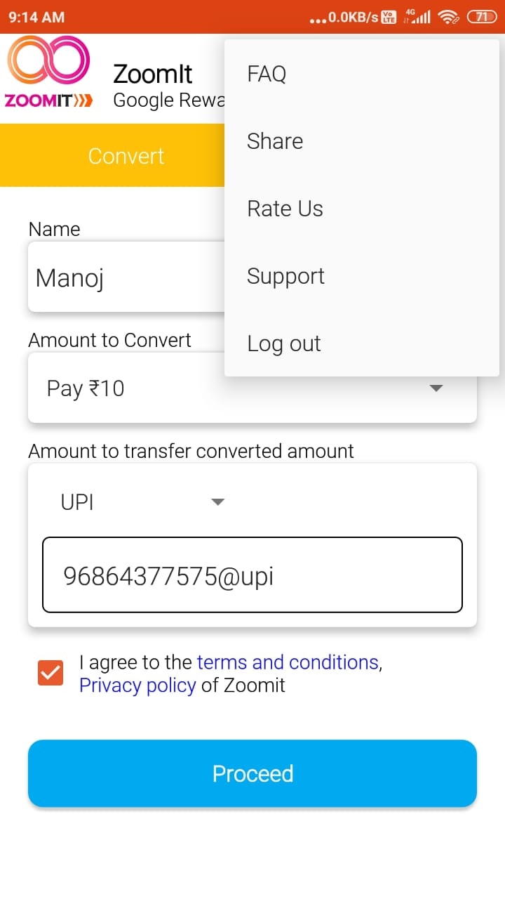 Zoomit Google Play Reward Converter app gallery image