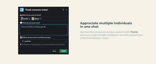 Thanks app for Slack gallery image
