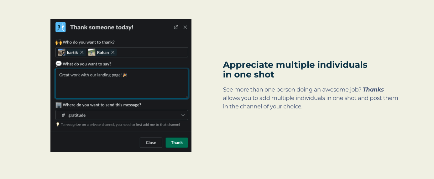 Aplicación de gracias por Slack media 5