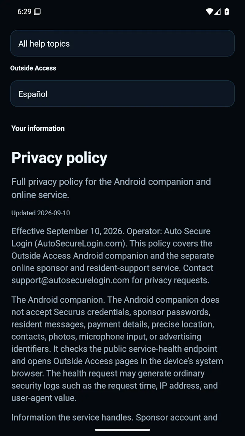 Outside Access screenshot 2