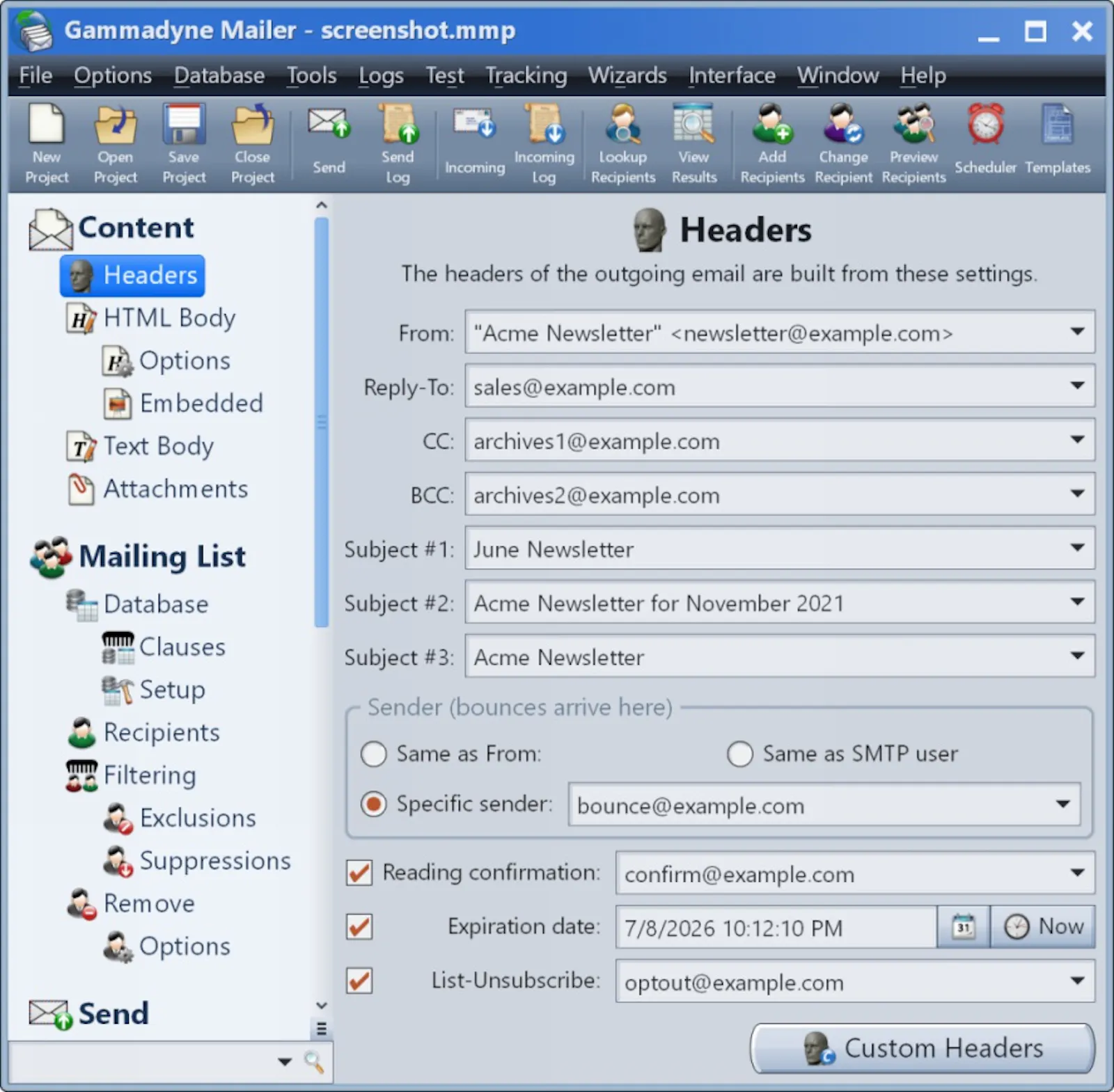 Gammadyne Mailer screenshot 3