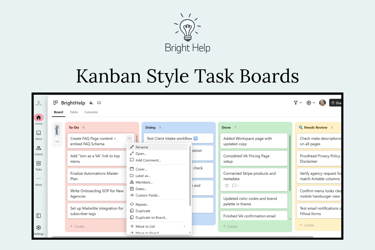BrightHelp Workspace - Screenshot 2 showing product features and functionality