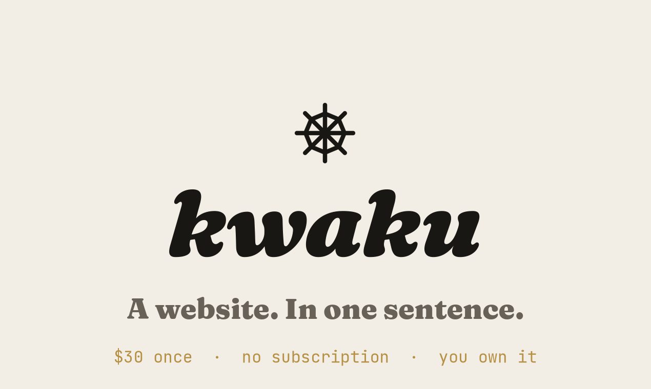 Kwaku — Zero-subscription web builder gallery image
