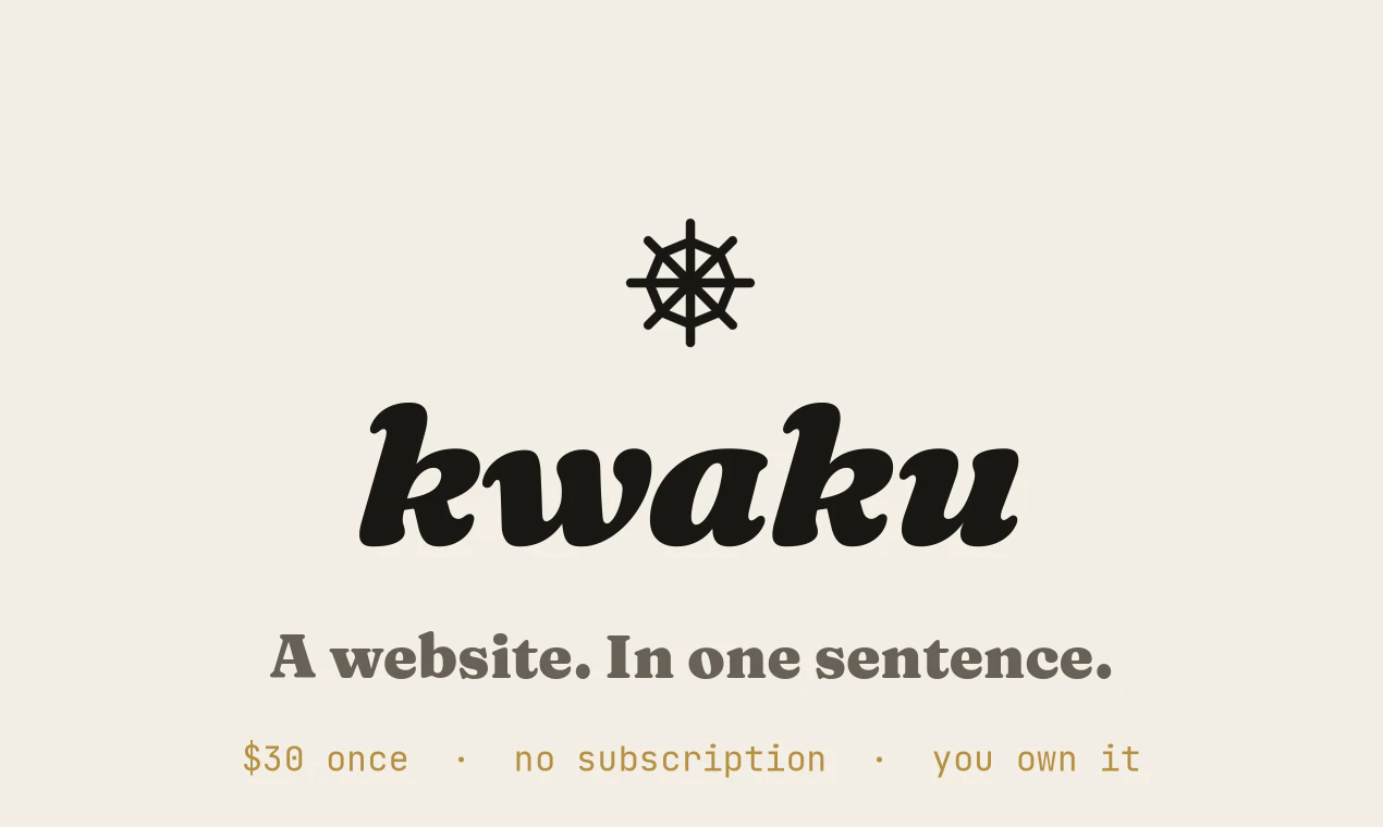 Kwaku — Zero-subscription web builder 截图