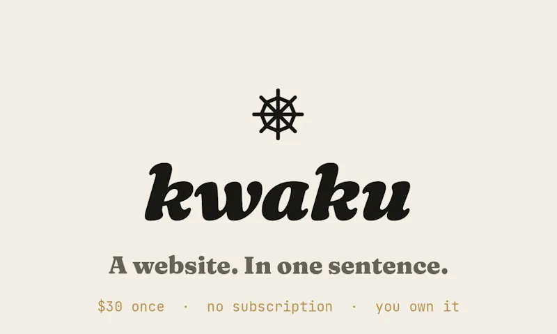 Kwaku — Zero-subscription web builder screenshot 1