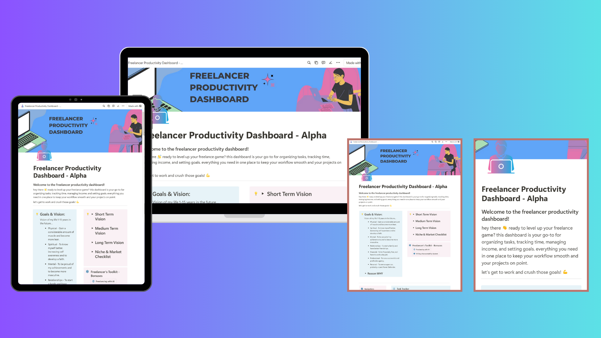 Painel de produtividade freelancer media 5