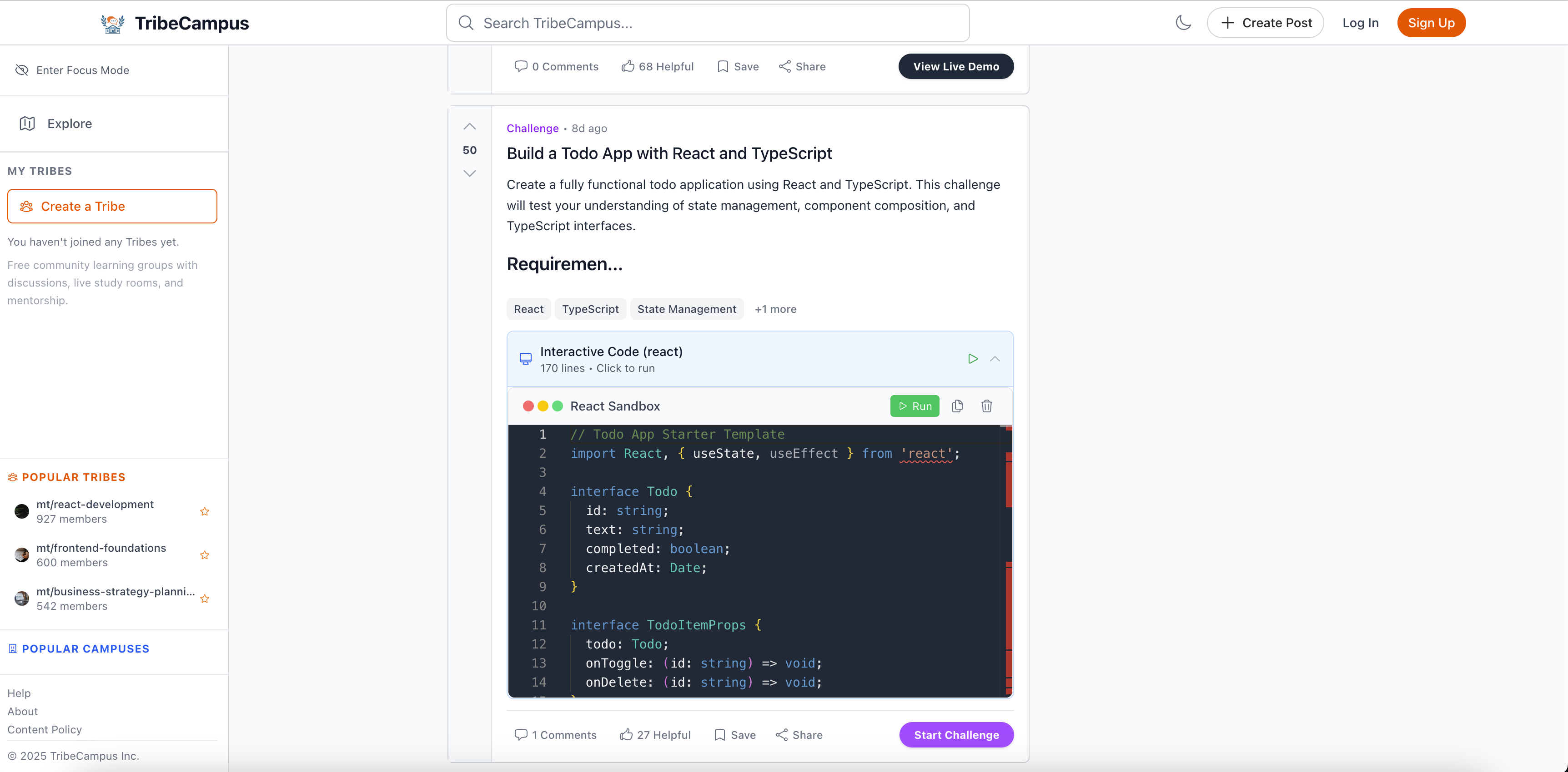 Tribecampus - Een sociaal leerplatform geïnspireerd door Reddit media 4