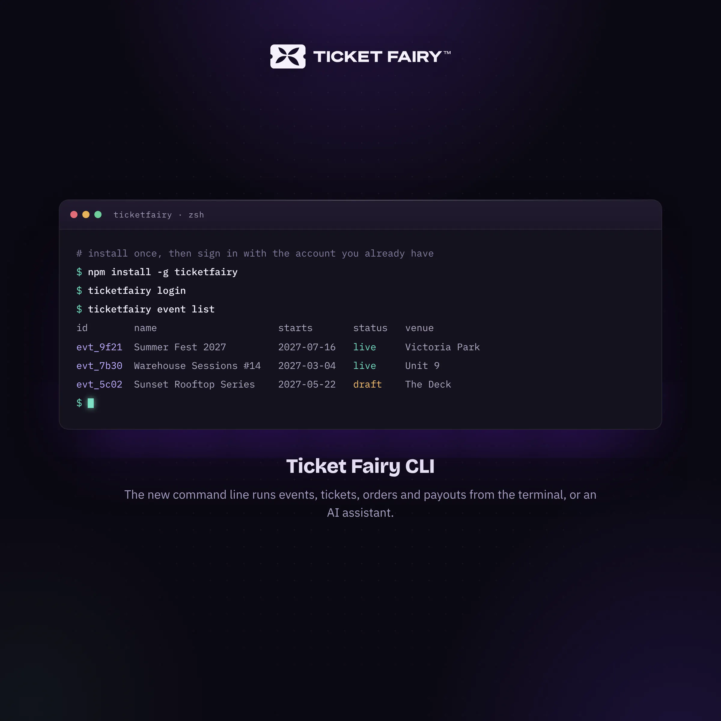 Ticket Fairy CLI logo