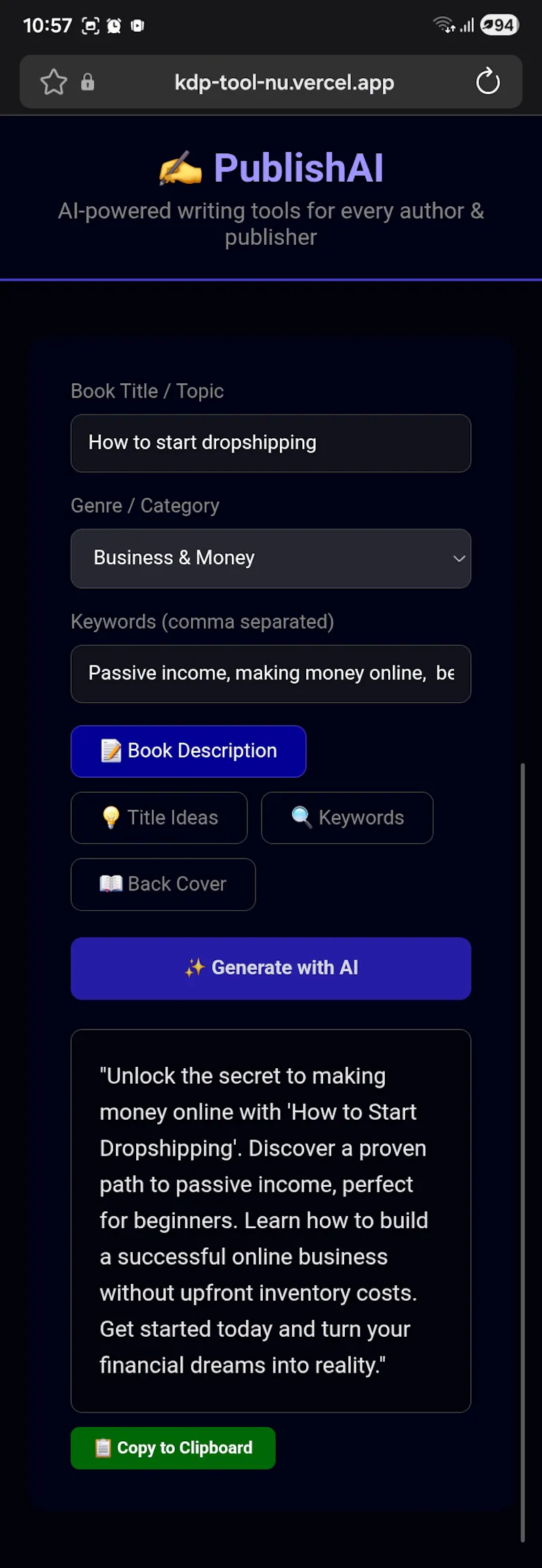 PublishAI screenshot 1