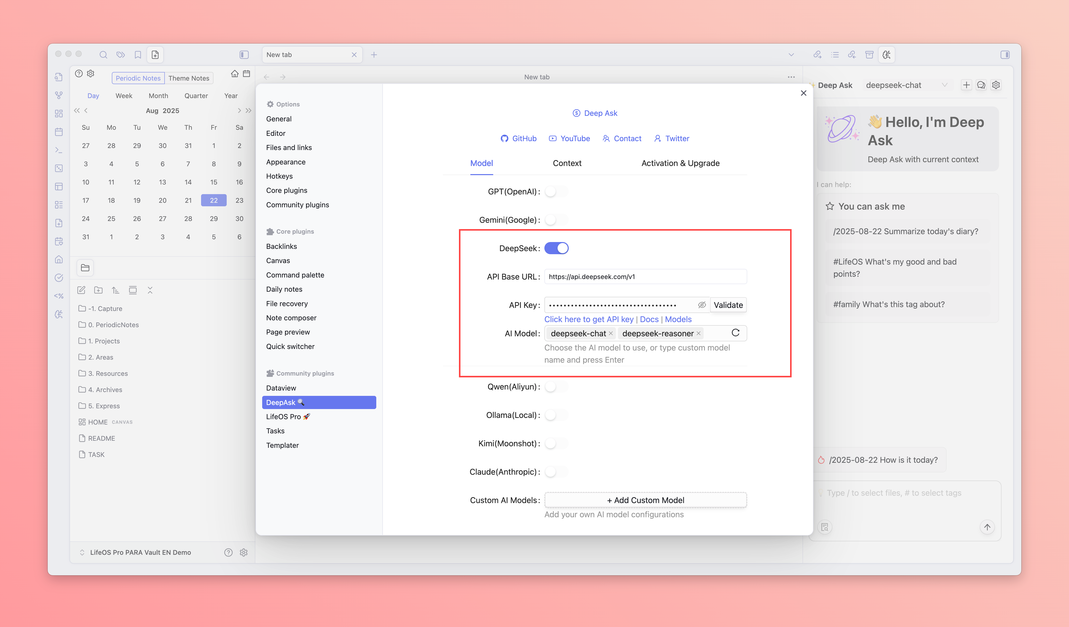 Deepask Ai per Obsidian - Il plugin di chat AI Obsidian migliora la gestione della conoscenza media 3