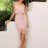 Print Split Thigh Spaghetti Cherry Dress