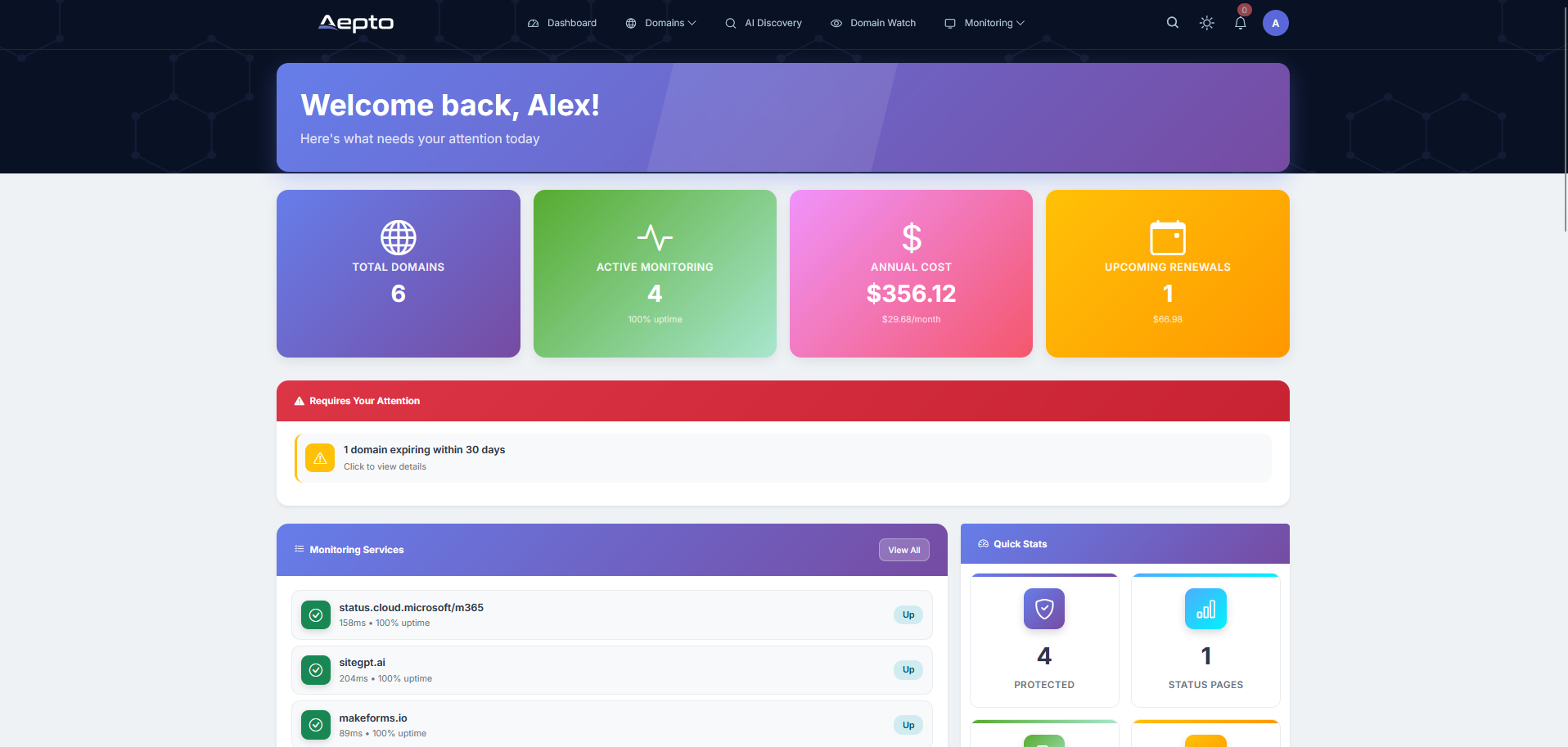 Aepto – AI for Domains & Websites gallery image