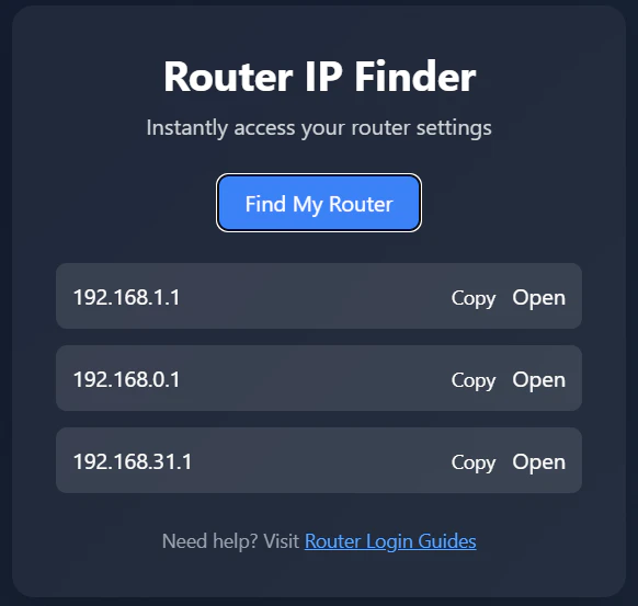 Router IP Finder