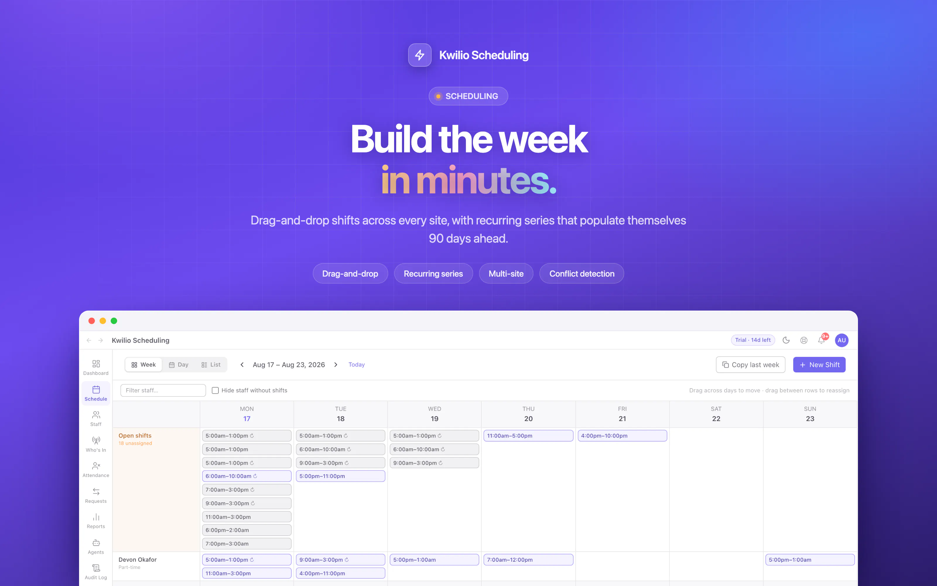 Kwilio Scheduling gallery image