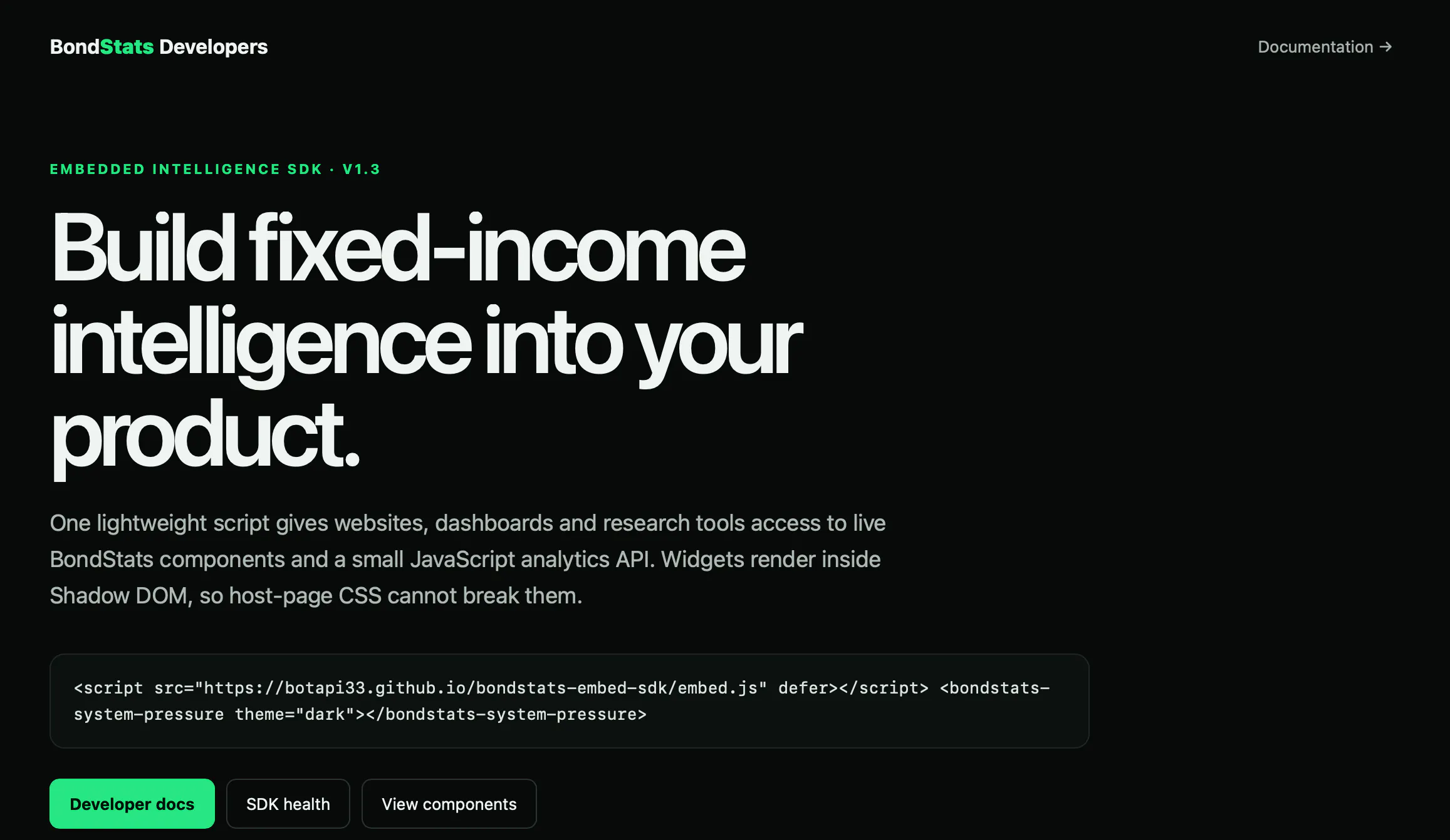 BondStats Embedded Intelligence gallery image