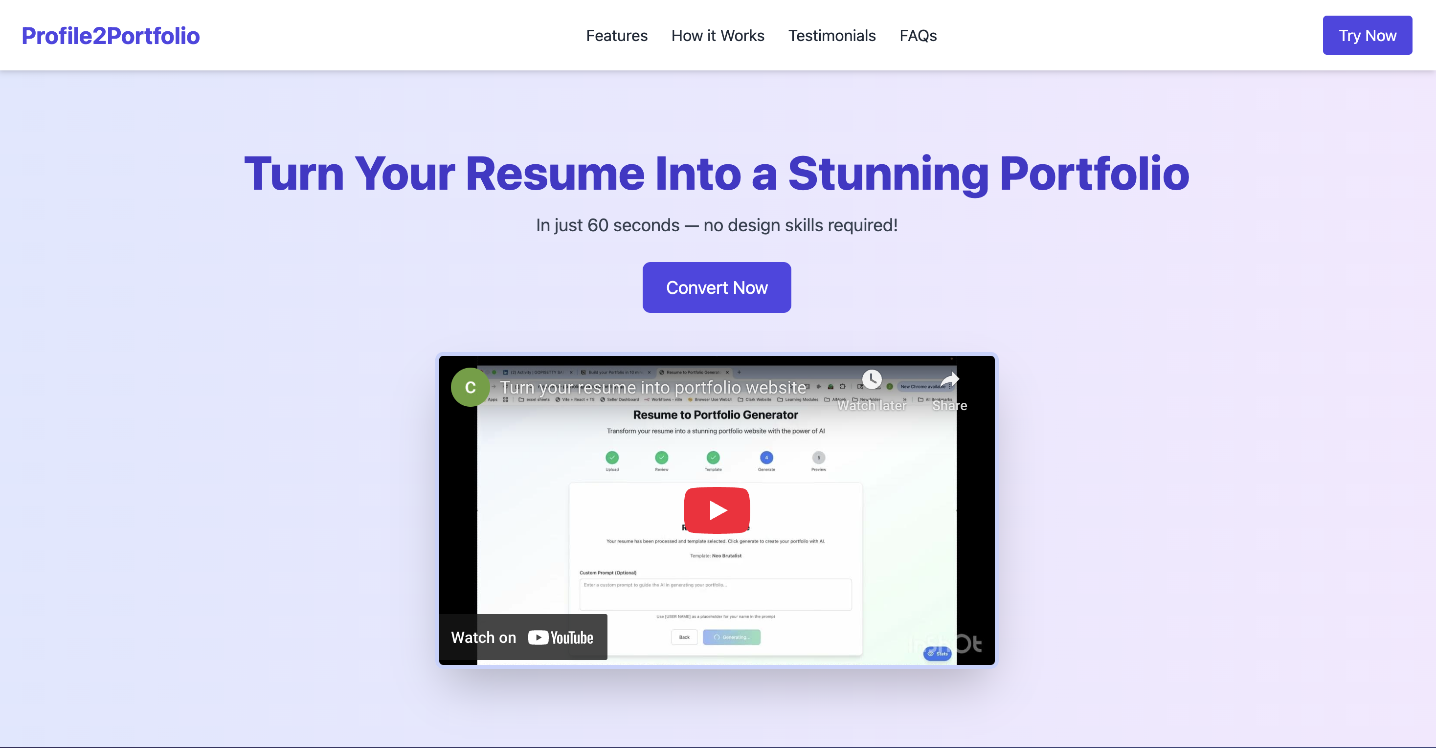 Resume to Portfolio Generator gallery image