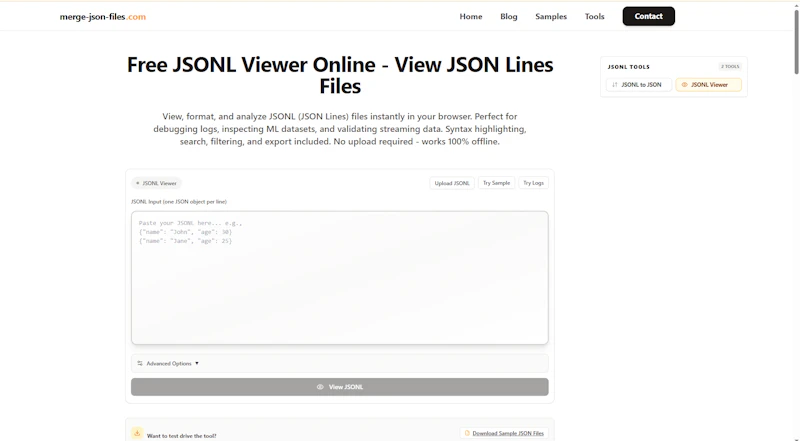 Free Online JSONL Viewer screenshot 1