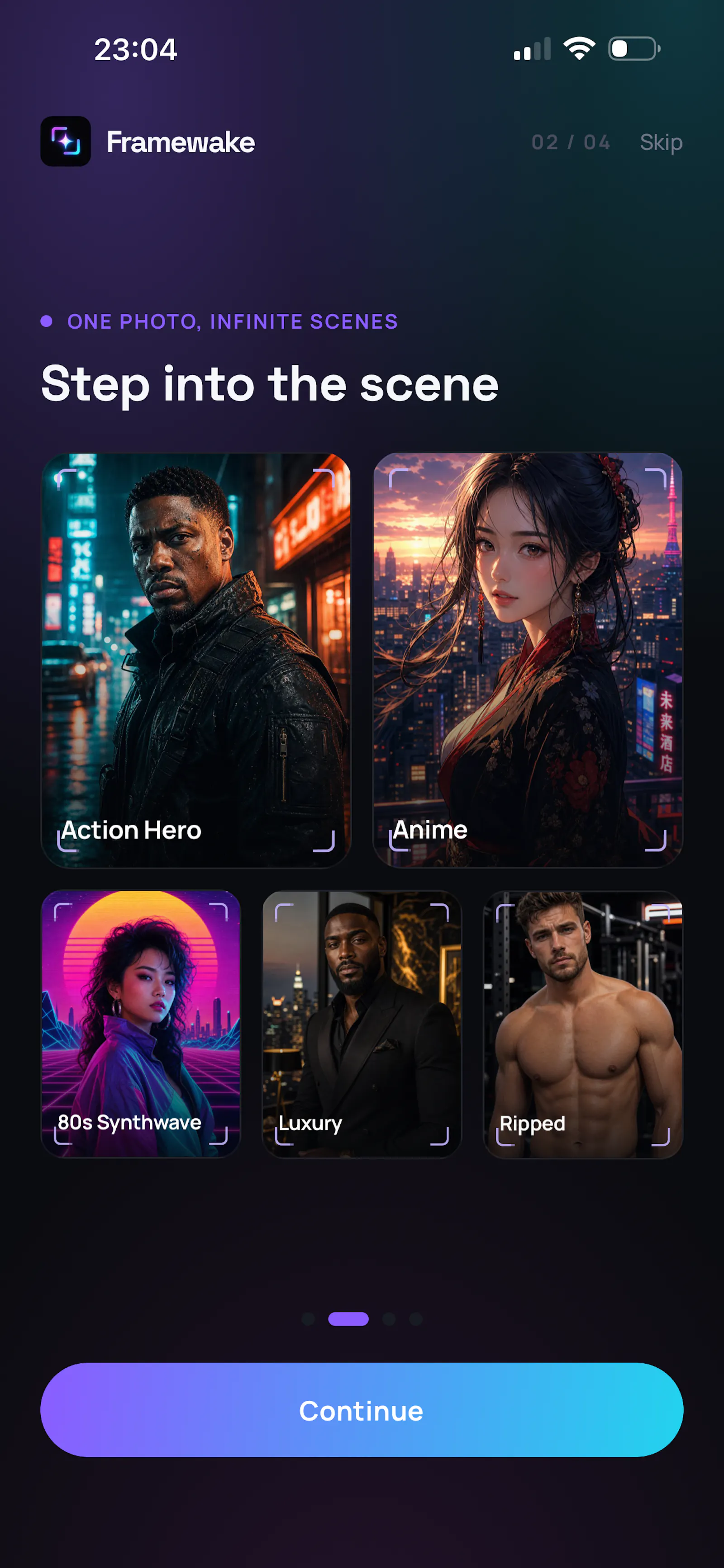 Framewake: AI Character Portraits screenshot 1