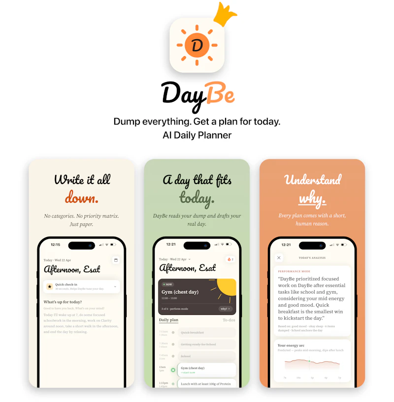 DayBe — AI Daily Planner screenshot 1