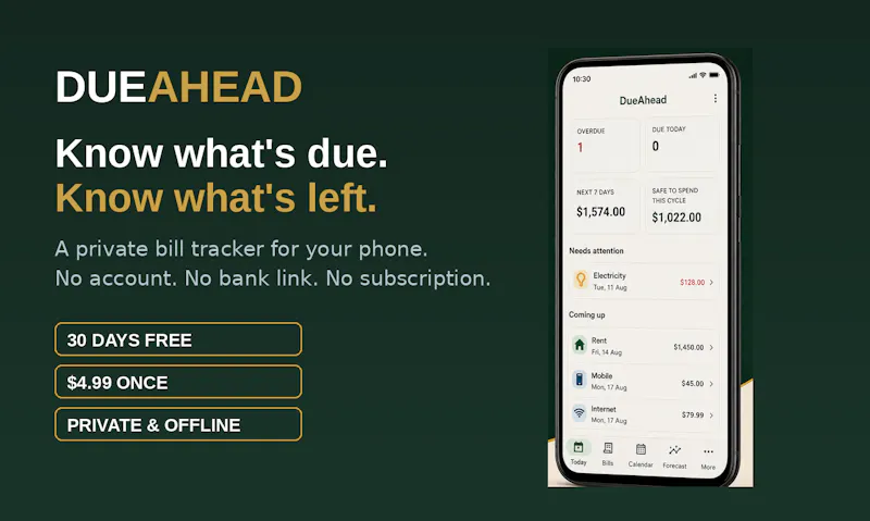 DueAhead screenshot 1